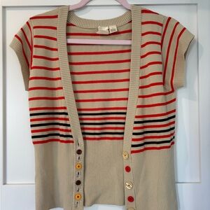 Nick & Mo Striped Short Sleeve Cardigan